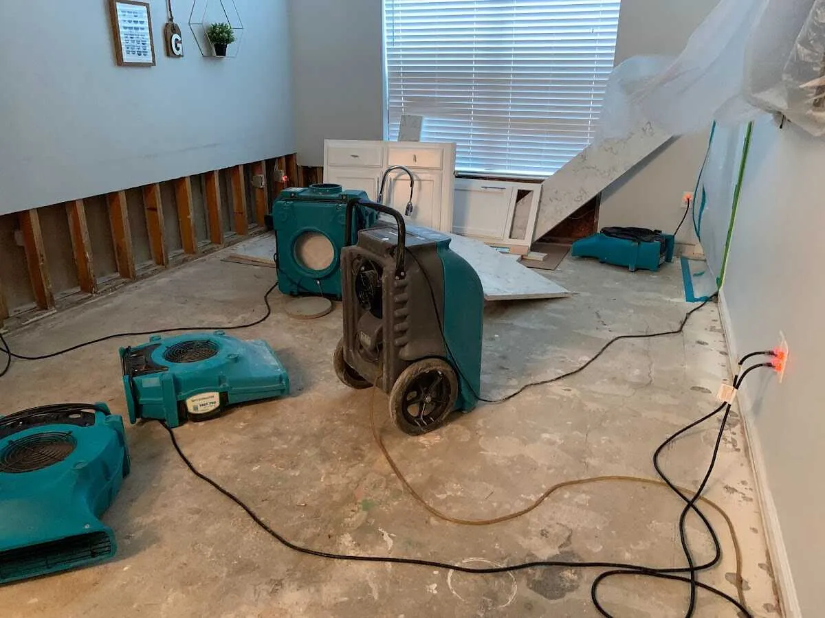 Dehumidifier in flood-cut room for Water Extraction & Removal in Beltsville
